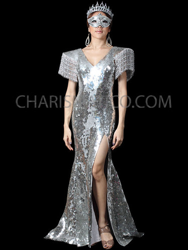 drag queen sequin dress Shenanigans - Sexy Chic Drag Queen Color Sequin Dress