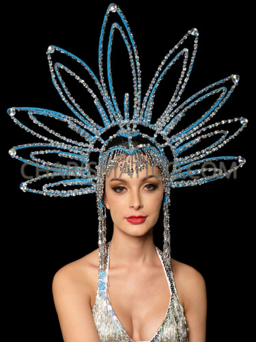 Scruggs, Vandervoort, Barney French room beaded crystals headpiece halo cap VINTAGE WOODEN FRAME SCRUGGS - VANDERVOORT - BARNEY PORTRAIT  main image 3