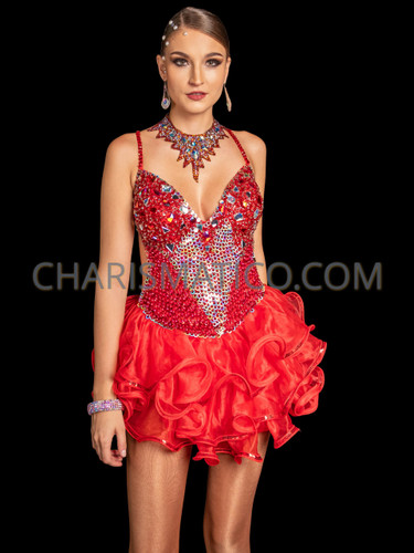 Red & Silver Sequence Dress