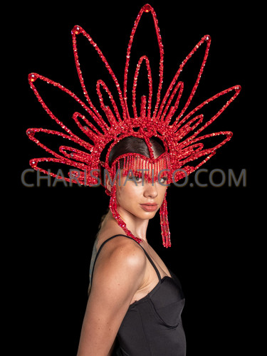 beads ribbon head dress 【chanuel】 Silver Cosplay Warrior Arabic, Belly Dance, Burlesque