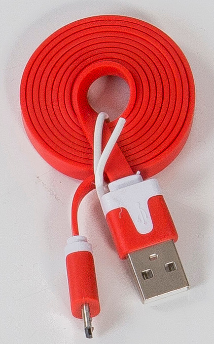 Micro Flat USB Cable Hot Red WORLD CELLULAR