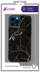 Iphone 12 Pro Max MM Marble Case Black and Gold