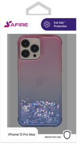 Iphone 13 Pro Max MM Water Glitter Case Pink & Blue