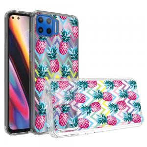 Motorola ONE 5G Design Transparent Bumper Case Pineapple Zig Zag