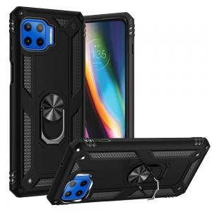 Motorola ONE 5G Rugged Ring Stand Case Black