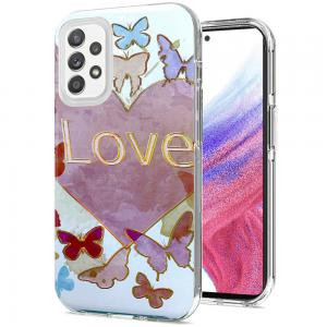 Samsung A53 5G Bronze Gold Layer Design Case Love Butterfly