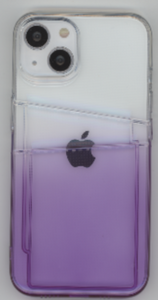 iPhone 13 Dual Pocket Jelly Case Clear Purple