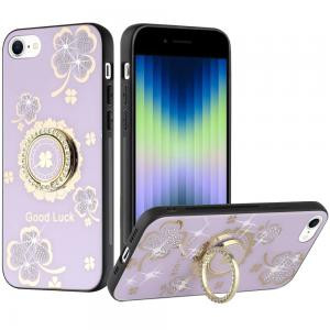 iPhone 14 Pro SPLENDID Diamond Glitter Ornament Case Floral Purple