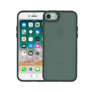 iPhone 14 Plus Thick Acrylic Metal Button Case Army Green