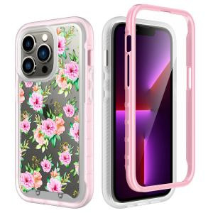 iPhone 14 PRO MAX Exotic ShockProof Design Case Pink Floral