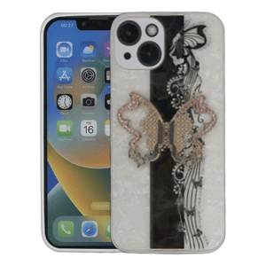 iPhone 14 Bling Butterfly Case White