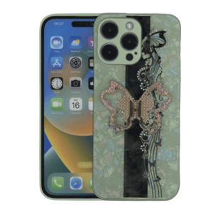 iPhone 14 Pro Max Bling Butterfly Case Teal