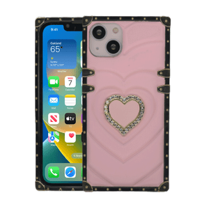 iPhone 13 Square Heart Case Pink