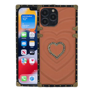 iPhone 13 Pro Max Square Heart Case Orange