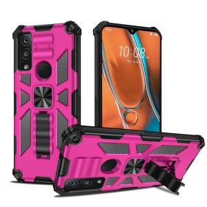 Celero 5G 2023/Revvl 6 5G Rockstar Machine Kickstand Case Black/Pink