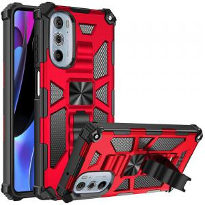 Motorola Edge Plus 2022 Machine Magnetic Kickstand Case Red