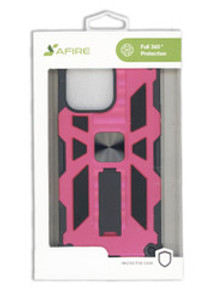 iPhone 15 Plus Tactical Hybrid Kickstand Case Hot Pink