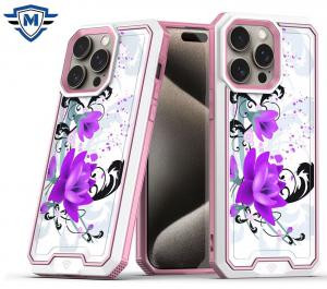 IP15 Pro Max METKASE Premium RANK Design Fused Rose Pink Floral