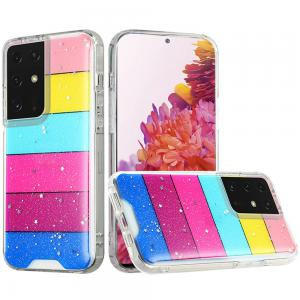 Samsung Galaxy s21 Plus Vogue Epoxy Glitter Case Stripes