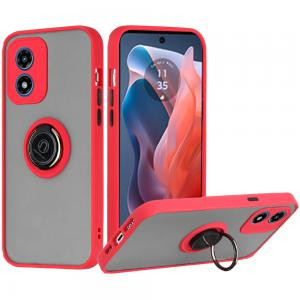 Moto G Play 2024 Magnetic Ring Stand Case Red