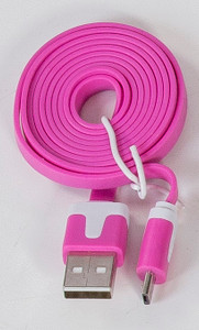 Micro Flat USB Cable Hot Pink