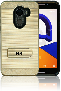 Alcatel A30 Fierce MM Opal Kickstand Case With Credit Card Gold(Tempered Glass Included)