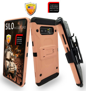 Samsung Galaxy Note 8 MM Silo Rugged Case Rose Gold(Curved Tempered Glass Included)