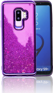 Samsung Galaxy S9 Plus MM Electroplated Water Glitter Case With Stars Purple