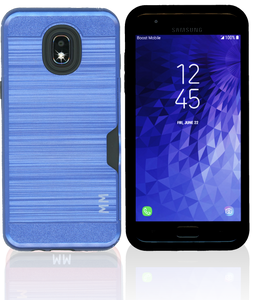 Samsung Galaxy J3(2018 )MM Slim Dura Case Metal Finish With Card Holder Blue