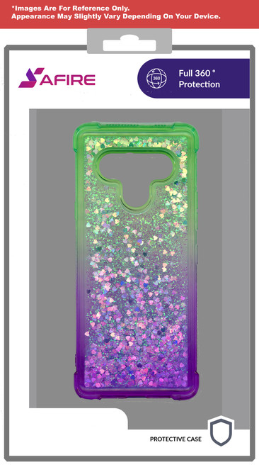 Lg Stylo 6 MM Water Glitter Case Green and purple