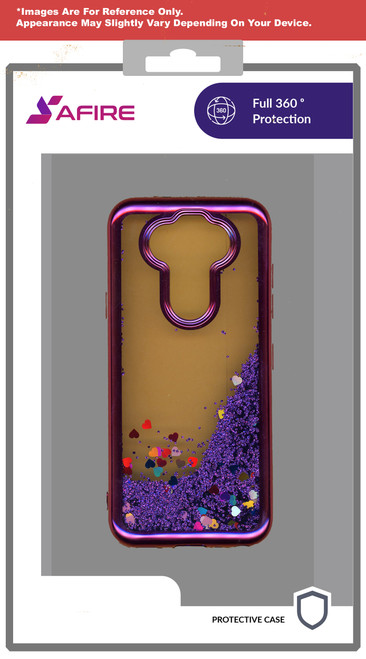 Motorola E7 MM Electroplated Water Glitter Case Purple