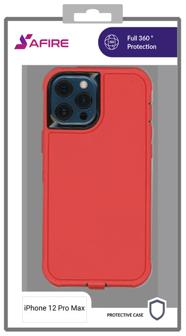 iPhone 12 Pro Max (6.7) MM Rugged case W/Holster Red
