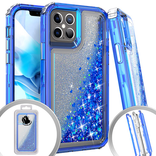 Iphone 12 Mini (5.4) MM Water Glitter Hybrid Case Blue