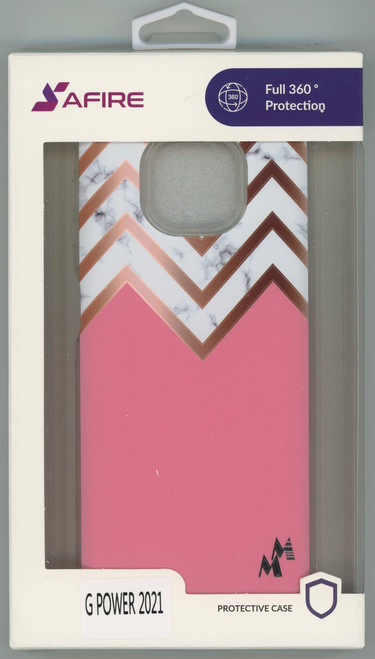 MOTO G POWER 2021 MM Design Hybrid Pink Chevron