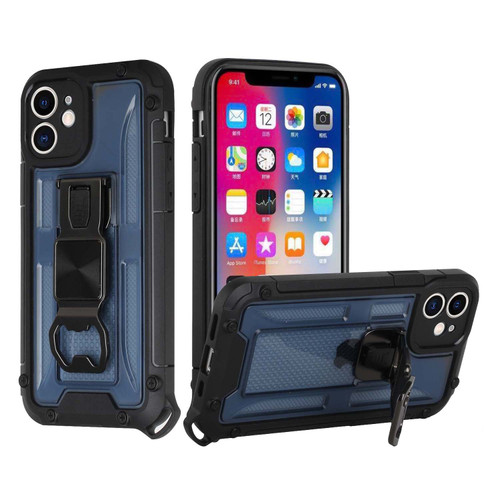 IP 13 Opener Metal Magnet Kickstand Case Dark Blue
