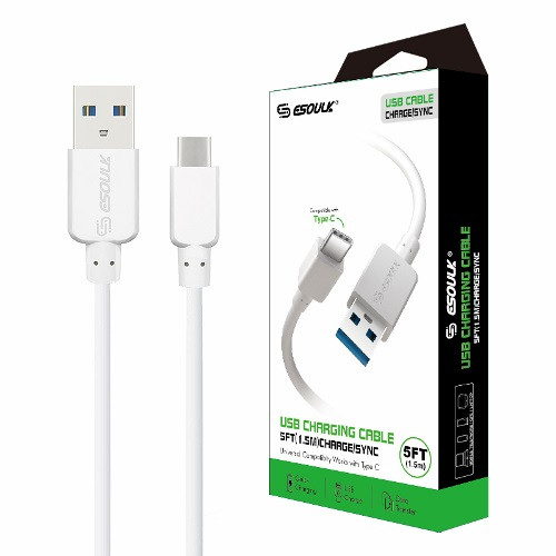 Esoulk Type C USB Cable 5FT White