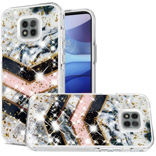 Moto G Power 2021 Epoxy Glitter Design Case Luxury Marble