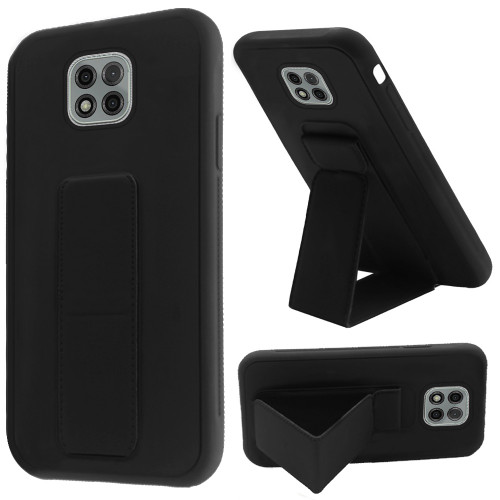 Moto G Power 2021 Foldable Magnetic Kickstand Vegan Case Black