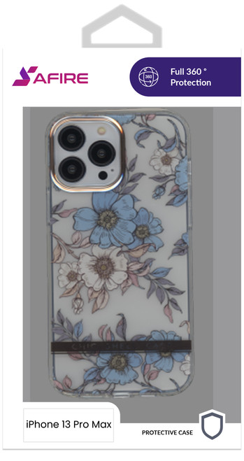 iPhone 13 Pro Max MM Transparent Epoxy Blue Bouquet