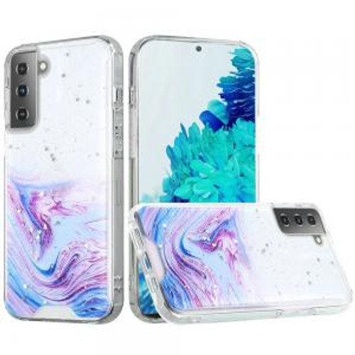 Samsung S21 Epoxy Glitter Hybrid Case Colorful Galaxy