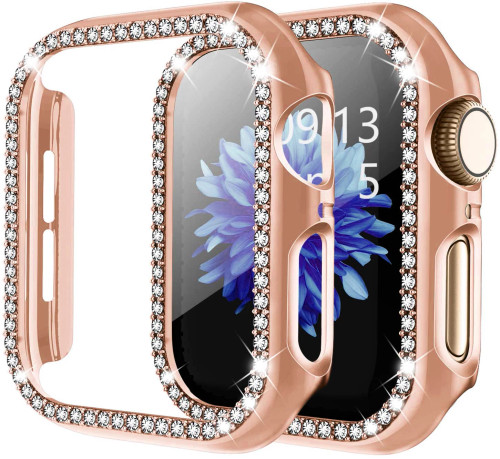 Apple Watch 41mm Bling Case With Glass Protector Gold