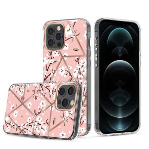 iPhone 13 Pro Max ART IMD Chrome Beautiful ShockProof Case Floral C