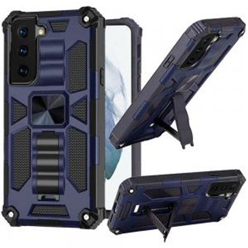 Samsung S21 FE Tactical Magnetic Kickstand Case Blue