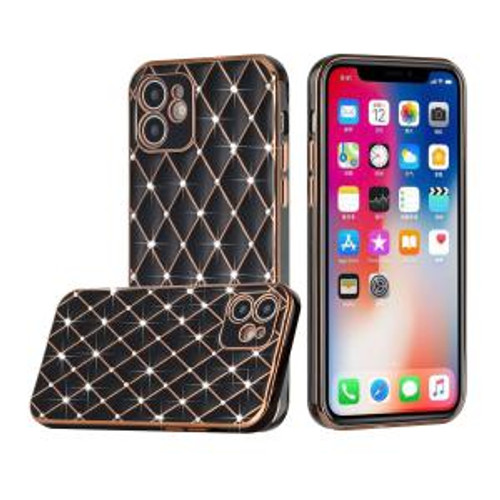 iPhone 14 GEM Diamonds Premium Sturdy Hybrid Case Black