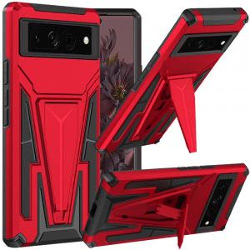 Google Pixel 7 Pro Alien Design Kickstand Magnetic Hybrid Case Red