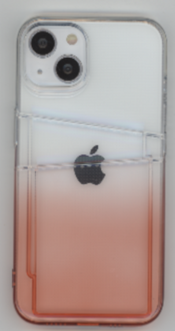 iPhone 13 Pro Max Dual Pocket Jelly Case Clear Red