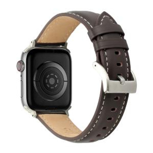 Apple Watch 38/40/41mm Luxury Leather Watch Band Dark Brown