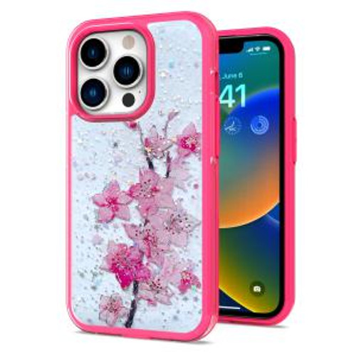 iPhone SE 2022/SE2020/8/7 Floral Epoxy Glitter Colorful Frame Case E