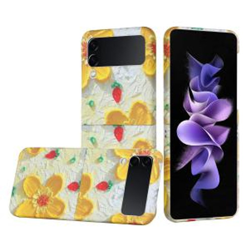 Samsung Z Flip 4 Bliss Floral Solid Design Case Floral Yellow
