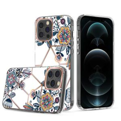 iPhone 14 ART IMD Chrome Beautiful Design Case Floral F